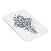 Zentangle Inspiriert Elephant Magnet (Rechte Seite)