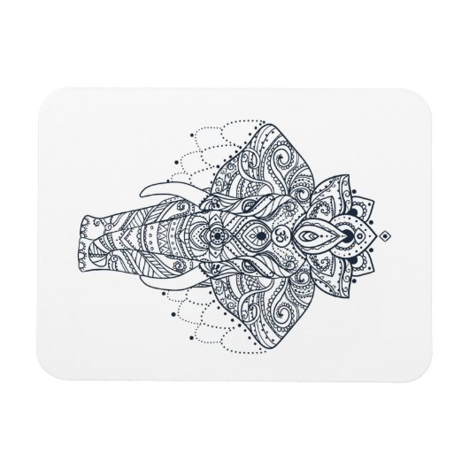 Zentangle Inspiriert Elephant Magnet (Horizontal)