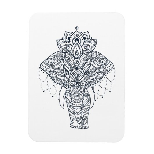 Zentangle Inspiriert Elephant Magnet (Vertikal)
