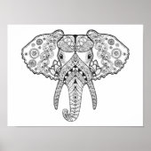 Zentangle Inspiriert Elephant Poster (Vorne)