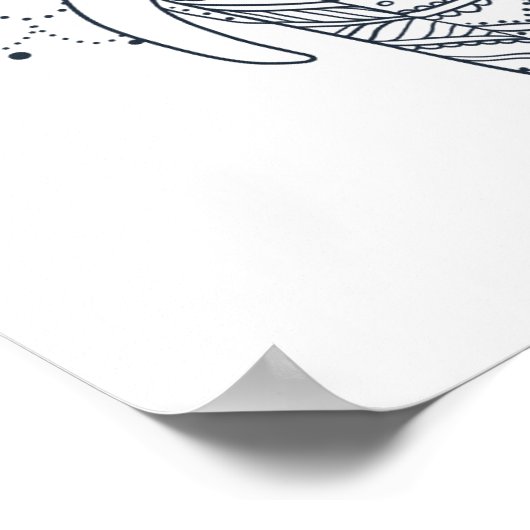 Zentangle Inspiriert Elephant Poster (Ecke)