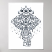 Zentangle Inspiriert Elephant Poster (Vorne)