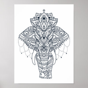 Zentangle Inspiriert Elephant Poster