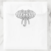 Zentangle Inspiriert Elephant Runder Aufkleber (Tasche)