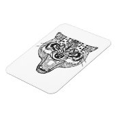 Zentangle Inspiriert Wolf Magnet (Linke Seite)