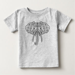 Zentangle inspirierte Elefanten Baby T-shirt