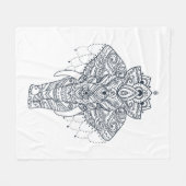 Zentangle inspirierte Elefanten Fleecedecke (Vorderseite (Horizontal))