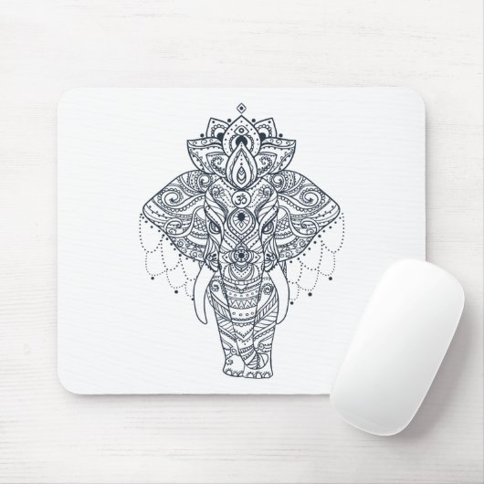 Zentangle inspirierte Elefanten Mousepad (Mit Mouse)