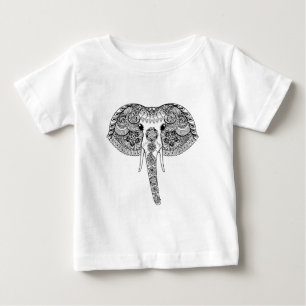 Zentangle inspirierte indischen Elefanten Baby T-shirt