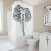 Zentangle inspirierte indischen Elefanten Duschvorhang (Beispiel)