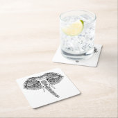 Zentangle inspirierte indischen Elefanten Rechteckiger Pappuntersetzer (Vor Ort)