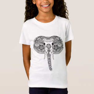 Zentangle inspirierte indischen Elefanten T-Shirt