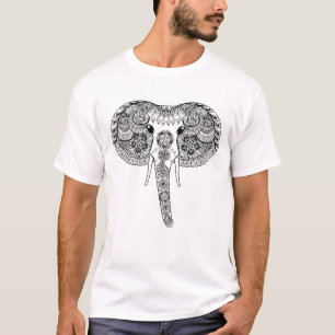 Zentangle inspirierte indischen Elefanten T-Shirt