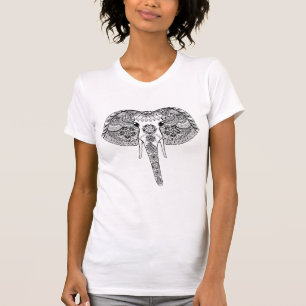 Zentangle inspirierte indischen Elefanten T-Shirt