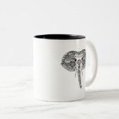 Zentangle inspirierte indischen Elefanten Zweifarbige Tasse (VorderseiteRechts)