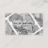 Zentangle® inspirierte Kunst Visitenkarte (Vorderseite)