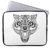 Zentangle inspirierte Wolf Laptopschutzhülle (Vorderseite)