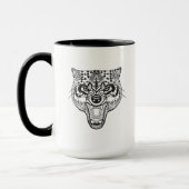 Zentangle inspirierte Wolf Tasse (Links)