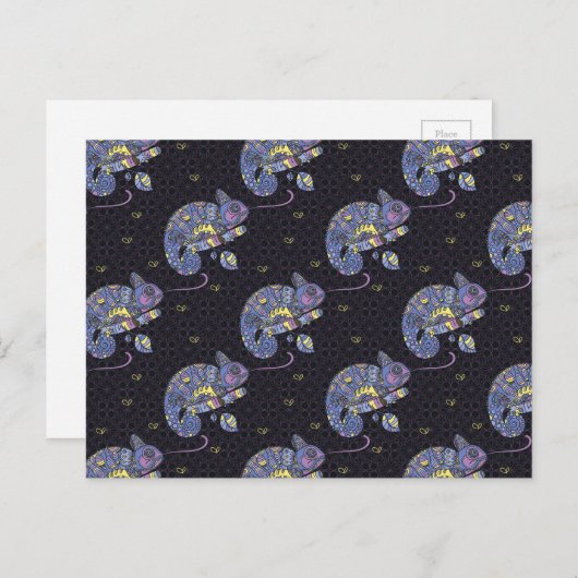 Zentangle Lizard Postkarte (Vorne/Hinten)