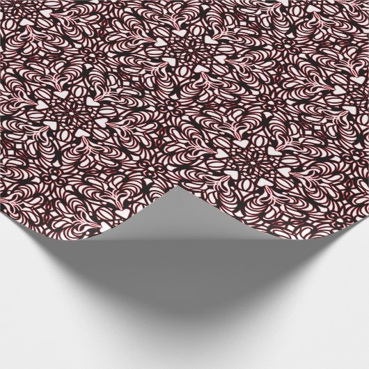 Zentangle Red Geschenkpapier (Ecke)