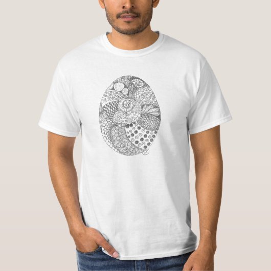 Zentangled Ei T-Shirt (Vorderseite)