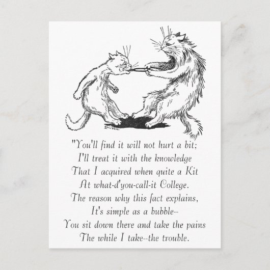 Zentist Cat Pulling Tooth Postkarte (Vorderseite)