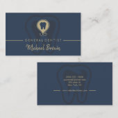 Zentist Tooth Navy Visitenkarte (Vorne/Hinten)