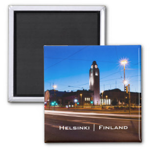 Zentral Helsinki während der Blauen Stunde Magnet