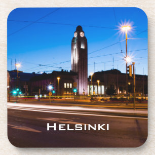 Zentral Helsinki während der Blauen Stunde Untersetzer
