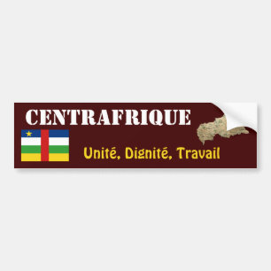 Zentralafrikanische Flagge + Karte Aufkleber Autoaufkleber