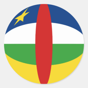 Zentralafrikanischer Fischaugen-Flaggenaufkleber Runder Aufkleber