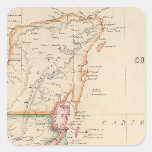 Zentralamerika 3 quadratischer aufkleber (Vorderseite)