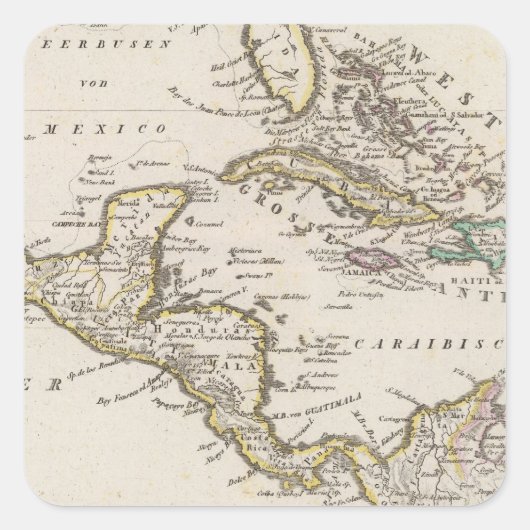 Zentralamerika 6 quadratischer aufkleber (Vorderseite)