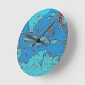 Zentralamerika ("Amerika Occidentalis") Runde Wanduhr (Winkel)