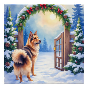 Zentralasiatischer Schäferhund Schneetor Weihnacht Poster