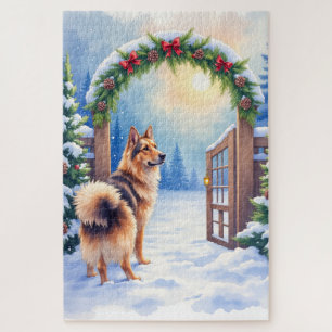 Zentralasiatischer Schäferhund Schneetor Weihnacht Puzzle