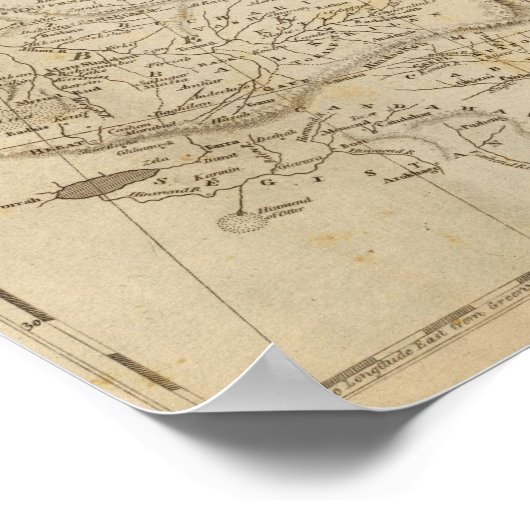 Zentralasienplan von Arrowsmith Poster (Ecke)