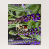 Zentralblume mit blühender Speedwell-Pflanze Puzzle (Vertikal)