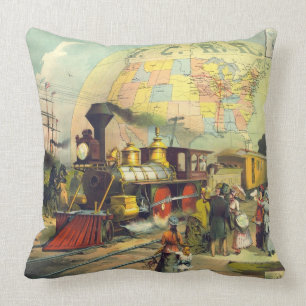 Zentrale Eisenbahn 1882 Illinois Kissen