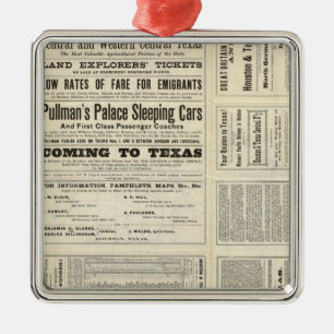 Zentrale Eisenbahn Houstons und Texas durch Texas Silbernes Ornament