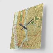 Zentrale Eisenbahn-Karte 1918 New York Quadratische Wanduhr (Winkel)