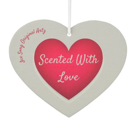 Zentrale Lage mit Liebe Herzluft Freshener Autolufterfrischer (Vorderseite)