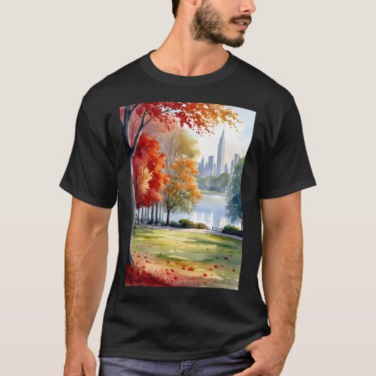 Zentraler Park im Herbst Eine farbenfrohe Reise T-Shirt (Vorderseite)