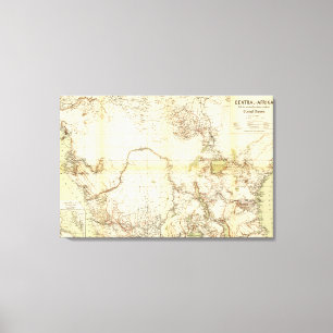 Zentrales AfricaPanoramic MapCentral Afrika Leinwanddruck