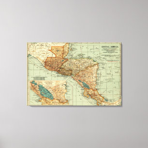 Zentrales AmericaPanoramic MapCentral Amerika 2 Leinwanddruck