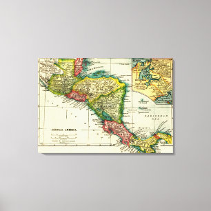 Zentrales AmericaPanoramic MapCentral Amerika Leinwanddruck