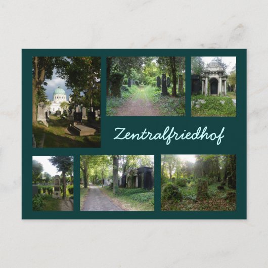 Zentralfriedhof Collage Postkarte (Vorderseite)