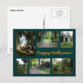 Zentralfriedhof Halloween Collage Postkarte (Vorne/Hinten)
