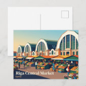 Zentralmarkt Lettland Postkarte (Vorne/Hinten)
