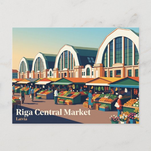 Zentralmarkt Lettland Postkarte (Vorderseite)